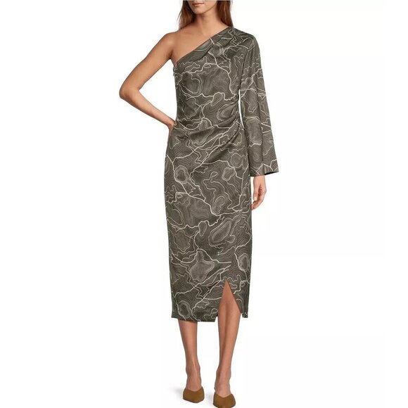 ANTONIO MELANI One Shoulder Dress in Black and Cream - Picture 1 of 16